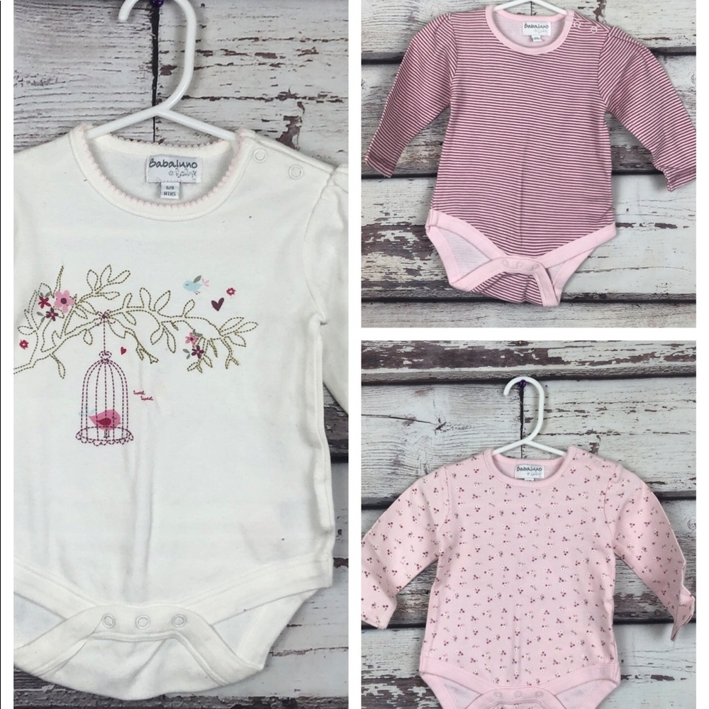 Babaluno baby girl set of three baby bodysuit